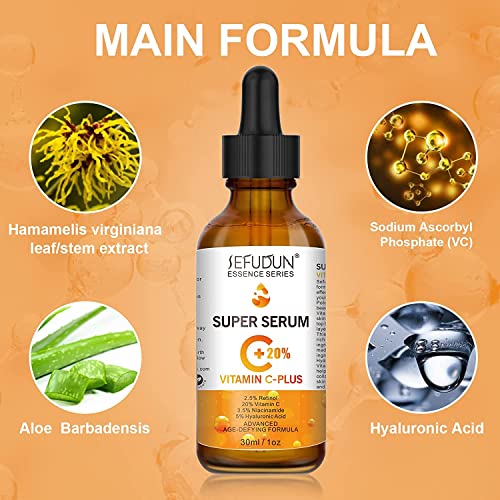 20% Vitamin C Serum with Hyaluronic Acid for Anti-Aging