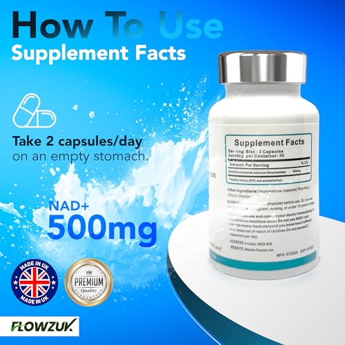 NAD+ 500mg Capsules for Energy and Anti-Aging