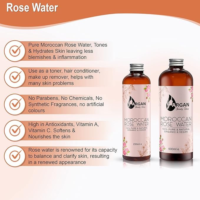 Extra Large Pure Moroccan Rose Water 500ml