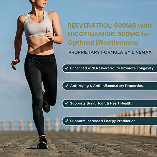 NAD+ & Trans-Resveratrol Anti-Aging Antioxidant Supplement