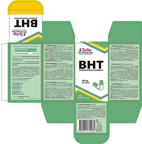 BHT 300mg Vegan Capsules for Anti-Aging Support