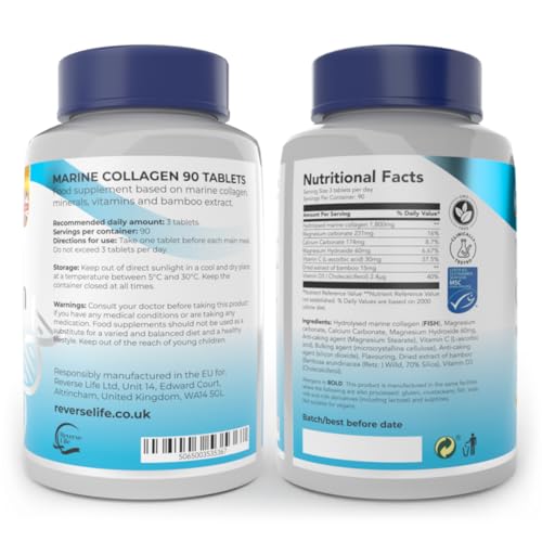 High Strength Marine Collagen Tablets with Vitamins