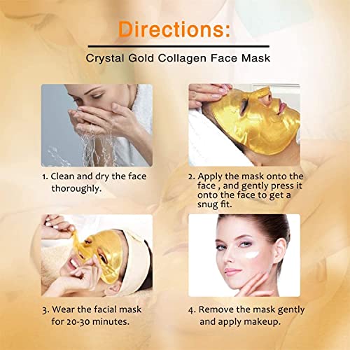 24K Gold Collagen Facial Masks for Youthful Skin