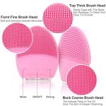 Silicone Ultrasonic Facial Cleansing Brush - Pink