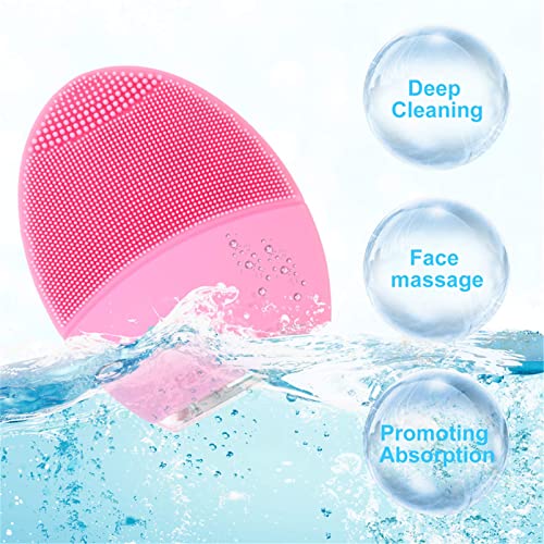 Silicone Ultrasonic Facial Cleansing Brush - Pink