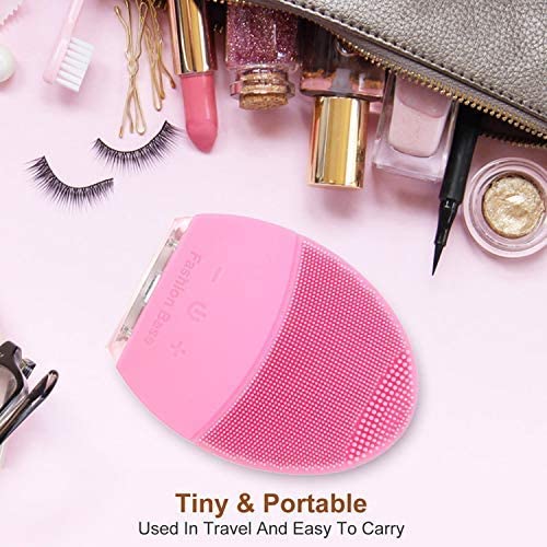 Silicone Ultrasonic Facial Cleansing Brush - Pink