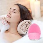 Silicone Ultrasonic Facial Cleansing Brush - Pink