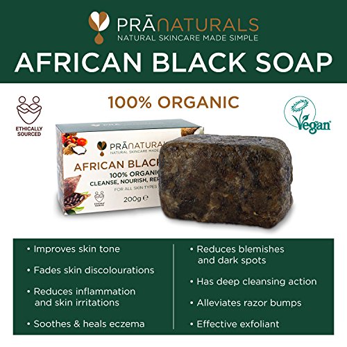 PraNaturals African Black Soap – Natural Anti-Aging Cleanser