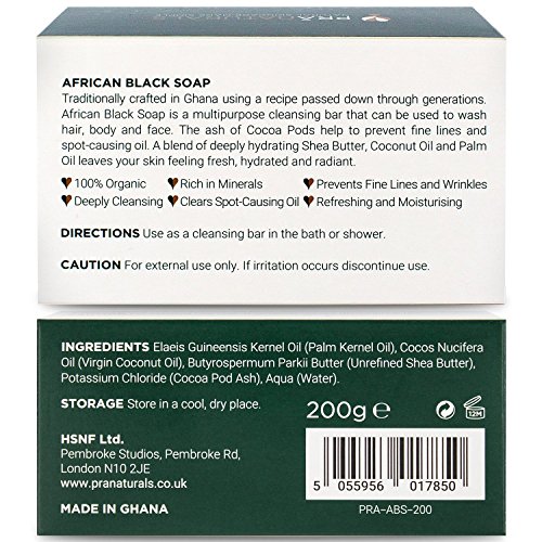 PraNaturals African Black Soap – Natural Anti-Aging Cleanser