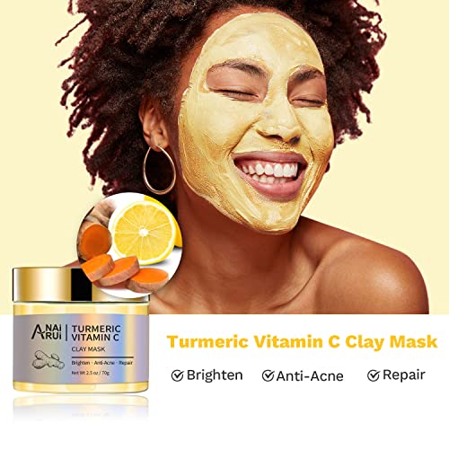 Kurkuma Vitamin C Gesichtsmaske Set für Akne