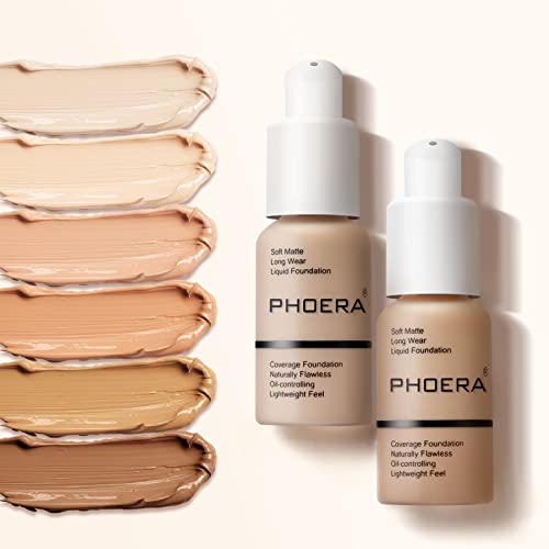 PHOERA Full Coverage Matte Foundation with Brush
