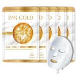 24K Gold Anti-Aging Sheet Mask Set, 5 Pack