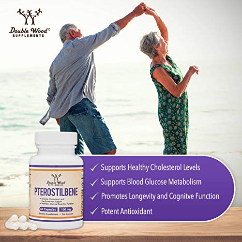 Pterostilbene 100mg Capsules for Anti-Aging Support