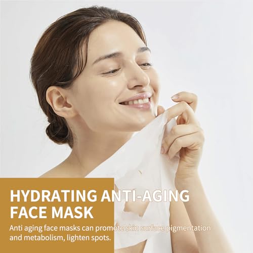 24K Gold Anti-Aging Sheet Mask Set, 5 Pack