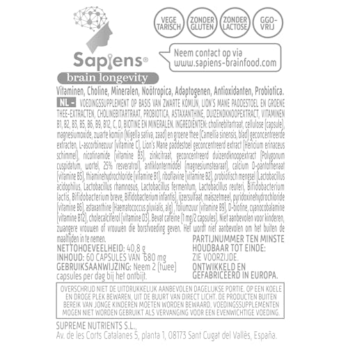 Brain Support Multivitamin for Anti-Aging - 60 Capsules