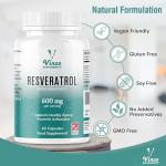 Vinco Resveratrol Antioxidant Supplement – 600mg Capsules