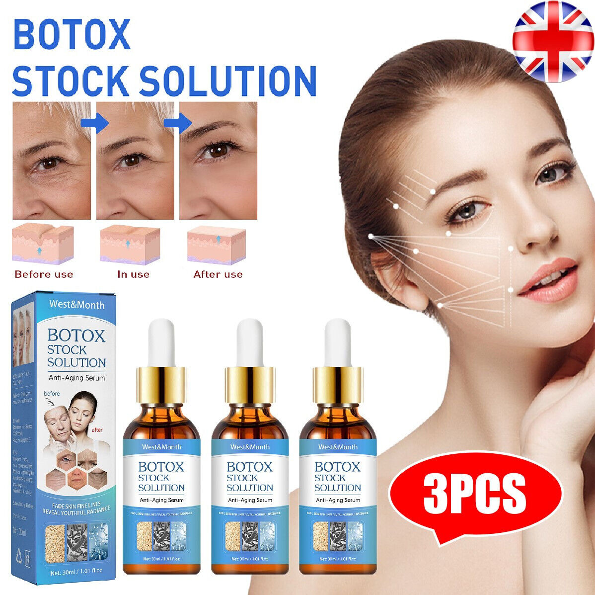 3-Pack Botox Facial Serum - 30ml Each