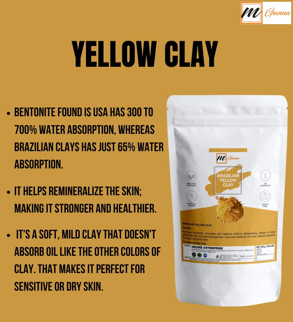 Natural Brazilian Yellow Clay Powder for Anti-Aging