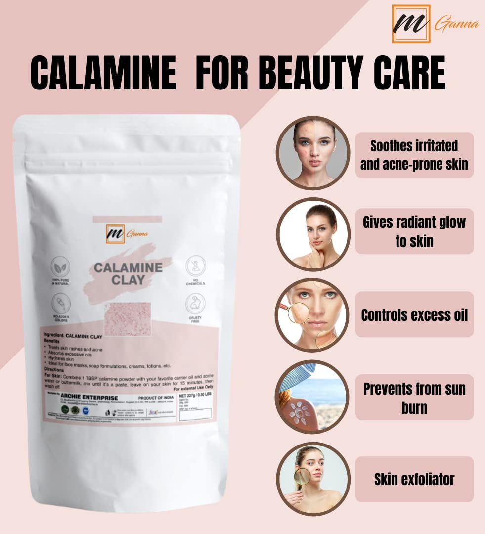 100% Natural Calamine Clay Powder for Skin Firming