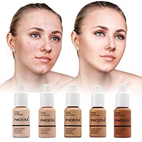 Phoera Matte Skin Foundation 102 with Sponges & Primer