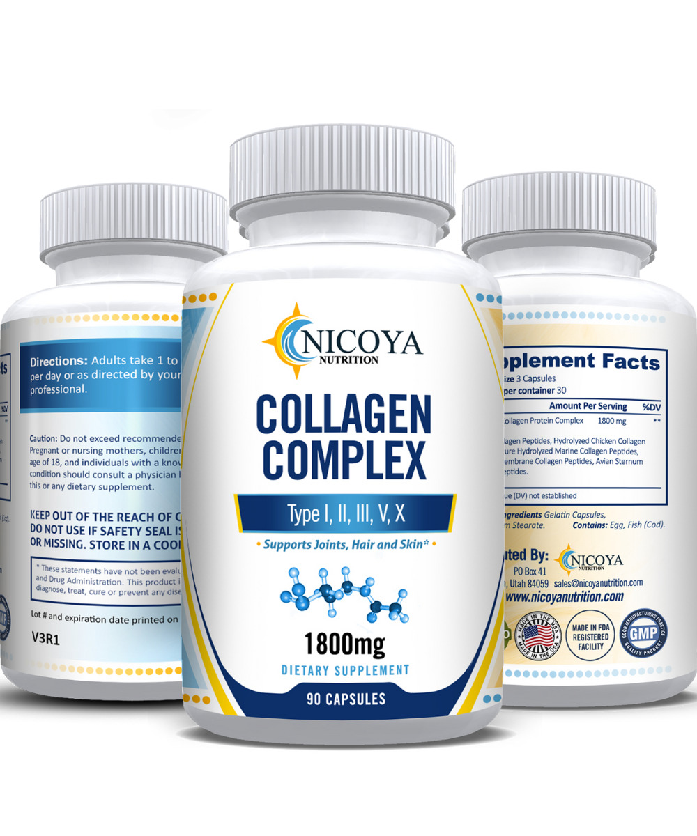Hydrolyzed Collagen Peptides Pills 1800mg - 2 Pack