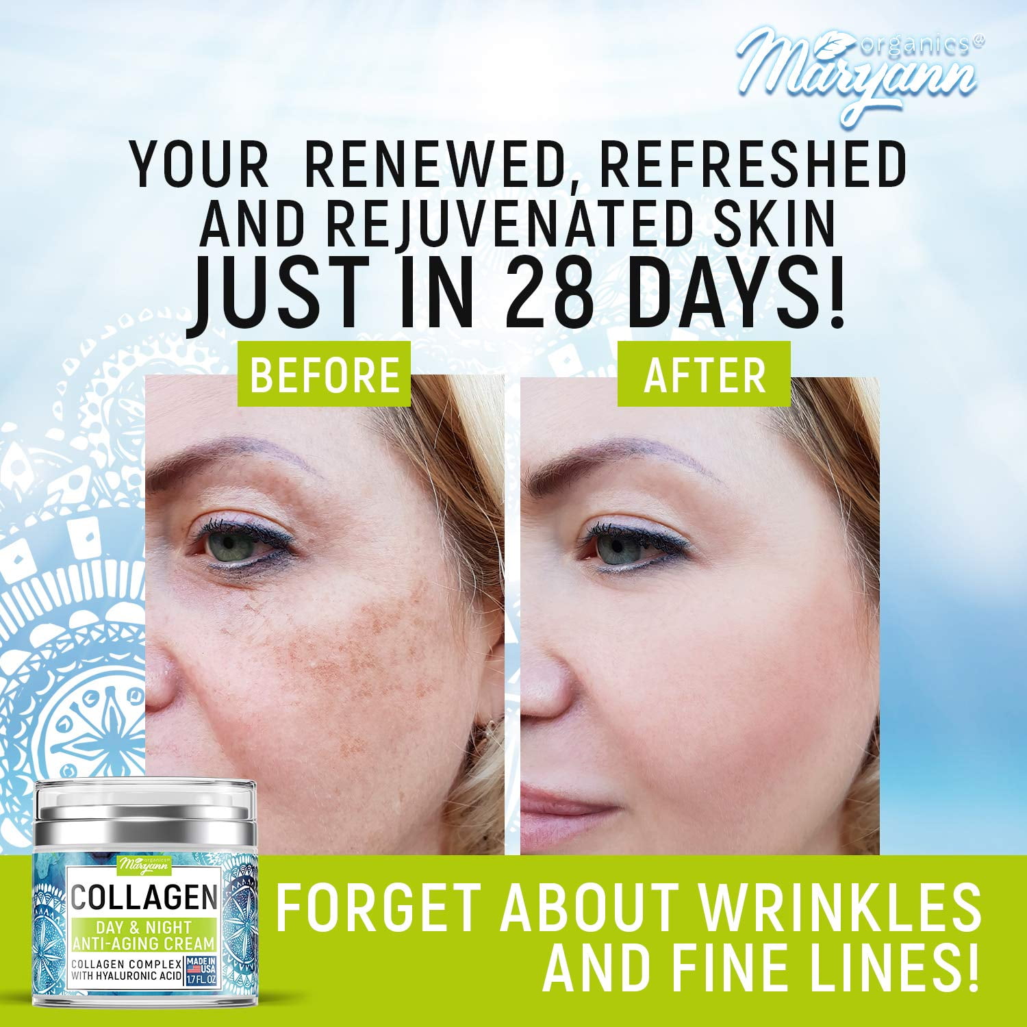 Maryann Organics Collagen Cream - Firming Face Moisturizer