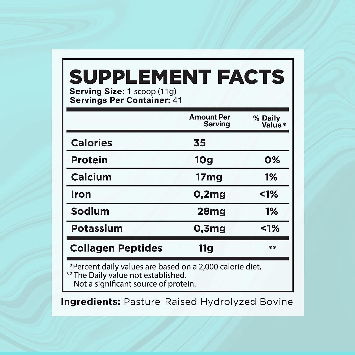 Hydrolyzed Collagen Peptides Powder 2lb Unflavored