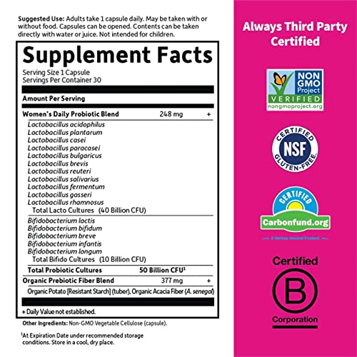 Dr. Formulated Women’s Probiotics with Prebiotics, 30 Capsules