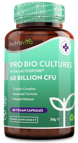 60 Billion CFU Probiotic for Healthy Gut Flora