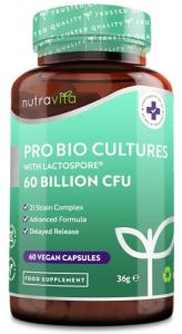 60 Billion CFU Probiotic for Healthy Gut Flora