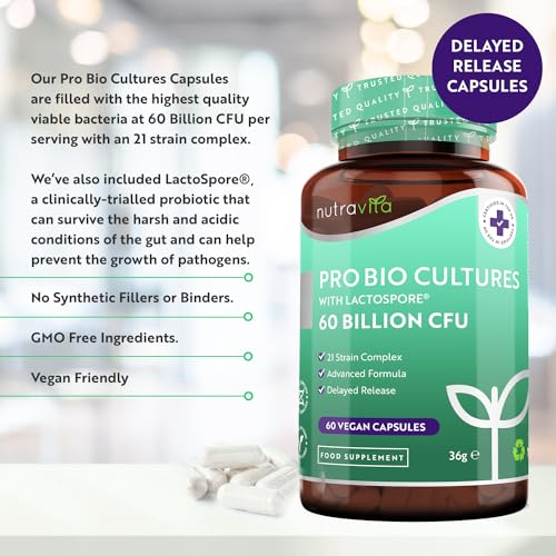 60 Billion CFU Probiotic for Healthy Gut Flora