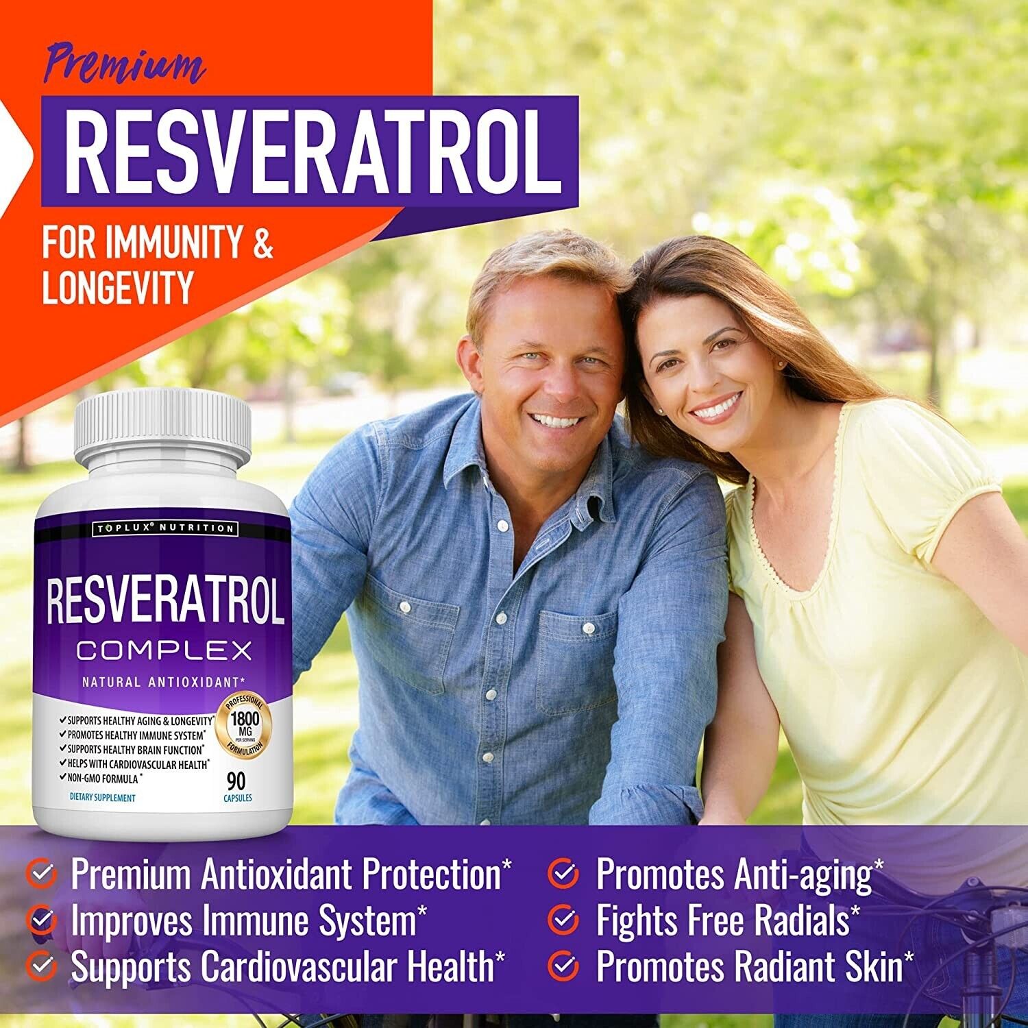 Resveratrol Maximum Strength Anti-Aging Antioxidant Capsules