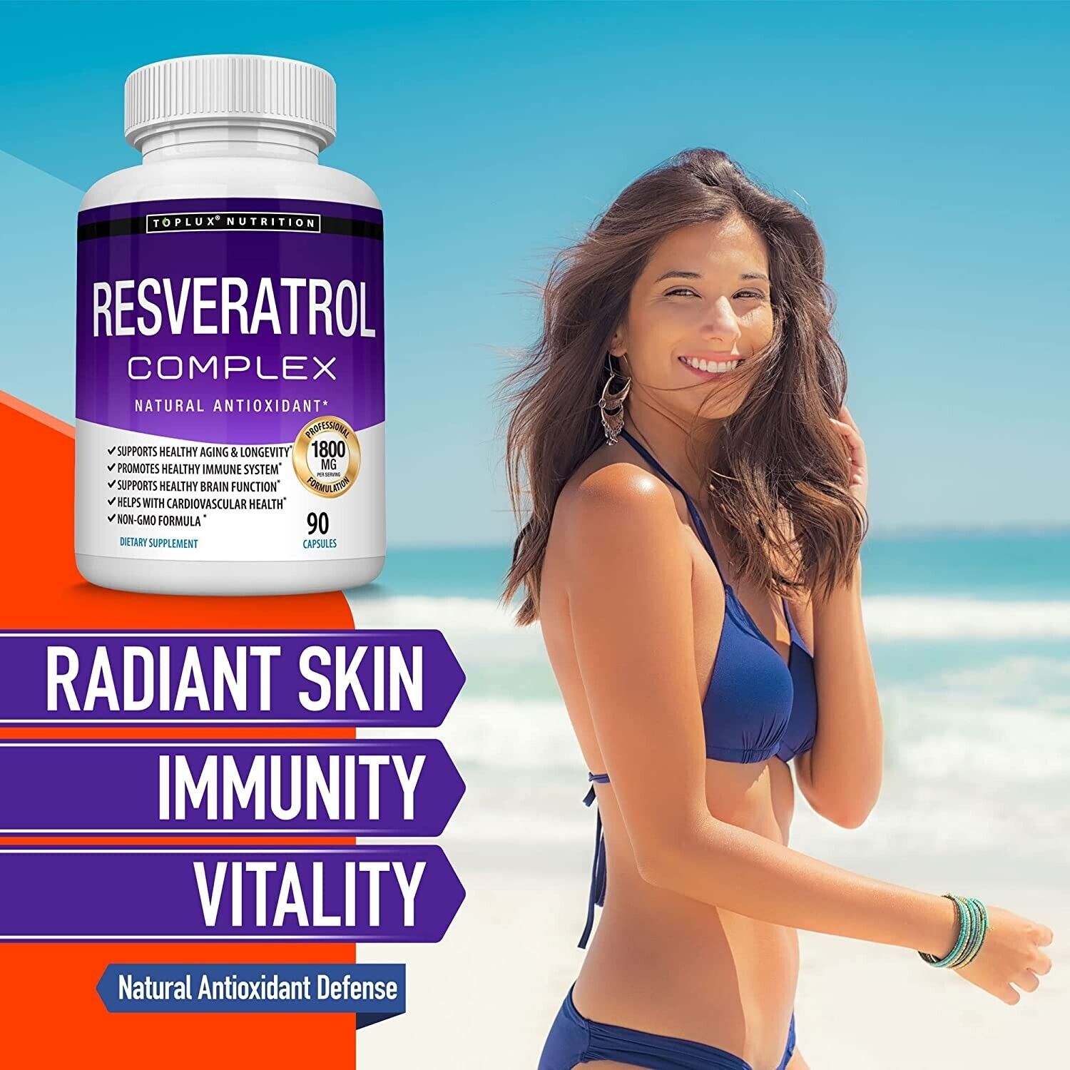Resveratrol Maximum Strength Anti-Aging Antioxidant Capsules