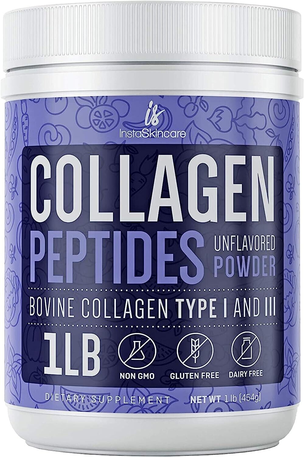 Hydrolyzed Collagen Peptides Powder 2lb Unflavored