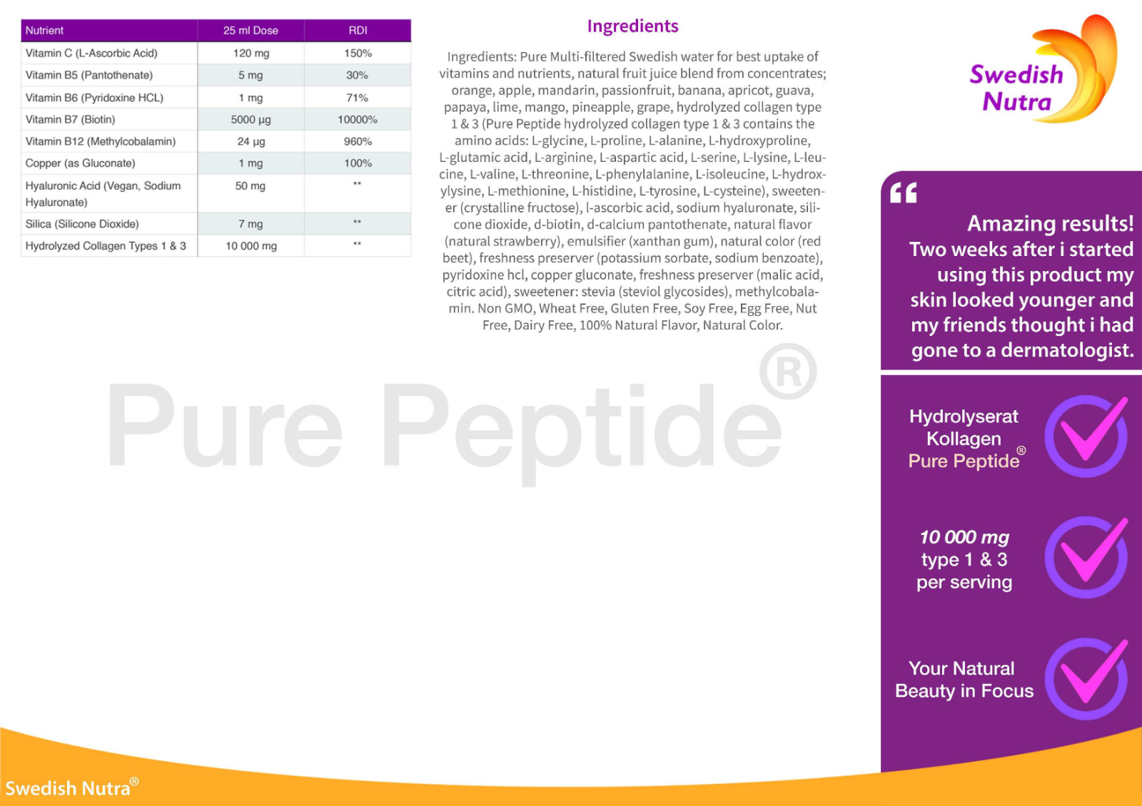 Strong Liquid Collagen Peptide Drink with Vitamin C/B