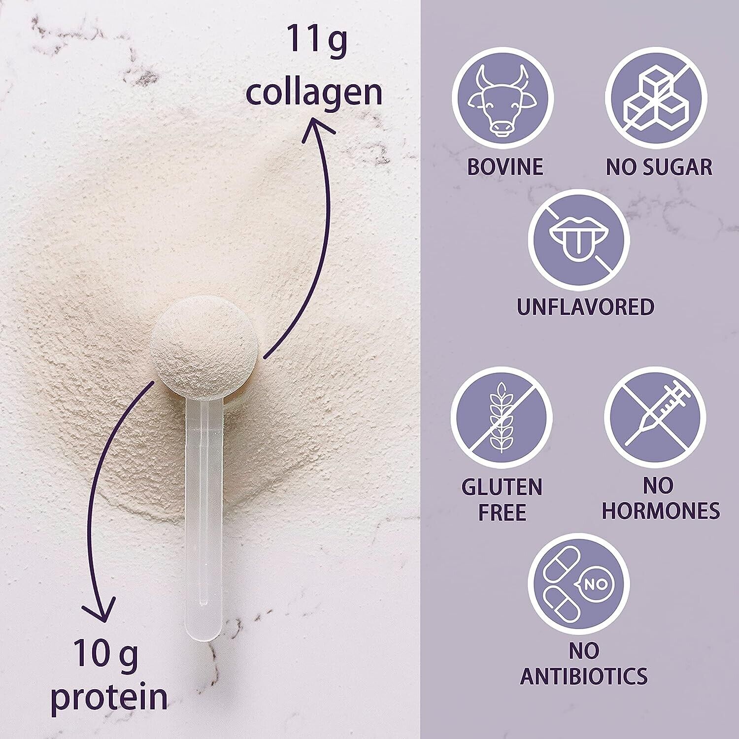 Hydrolyzed Collagen Peptides Powder - 2lb Unflavored