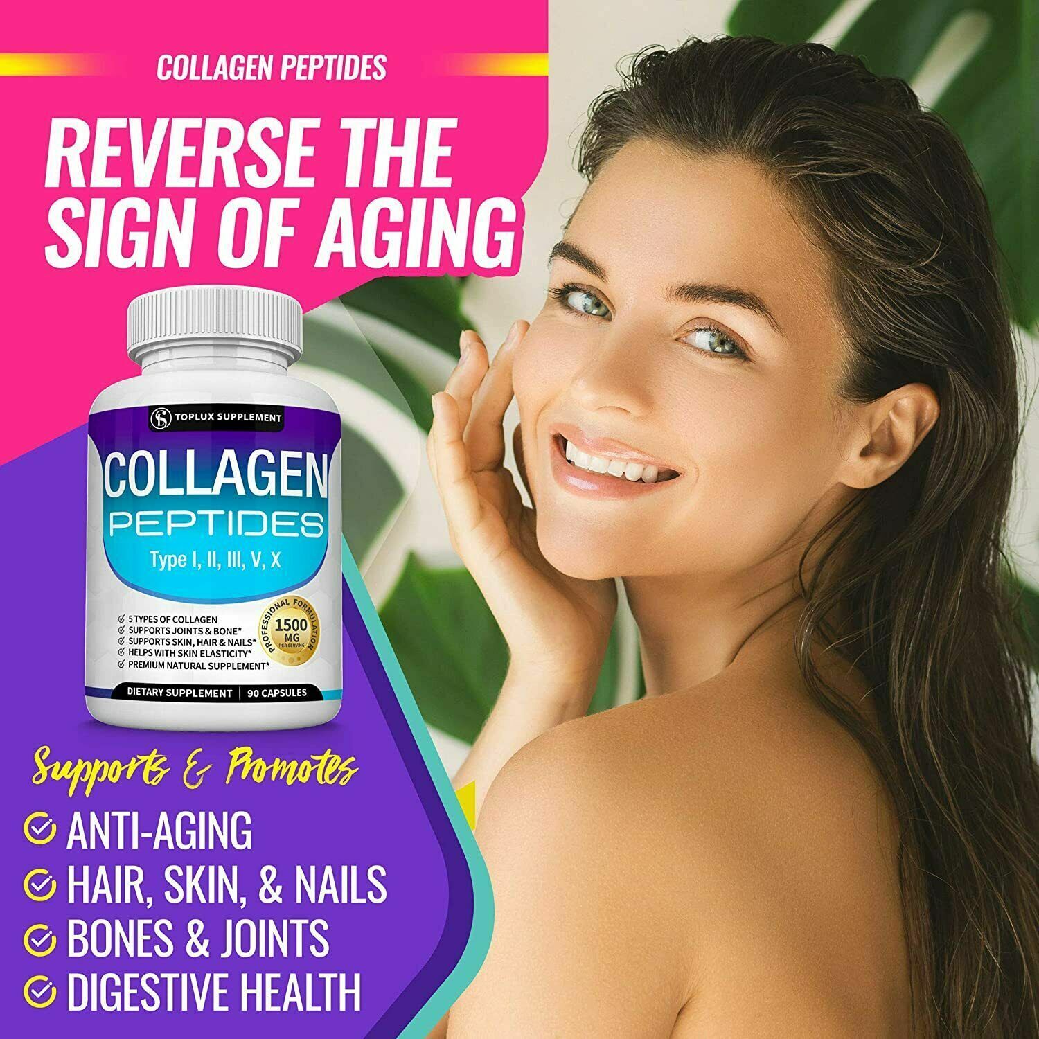 Collagen Peptides Capsules for Youthful Skin