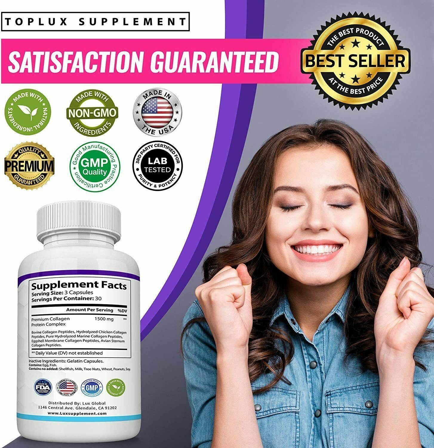 Collagen Peptides Capsules for Youthful Skin