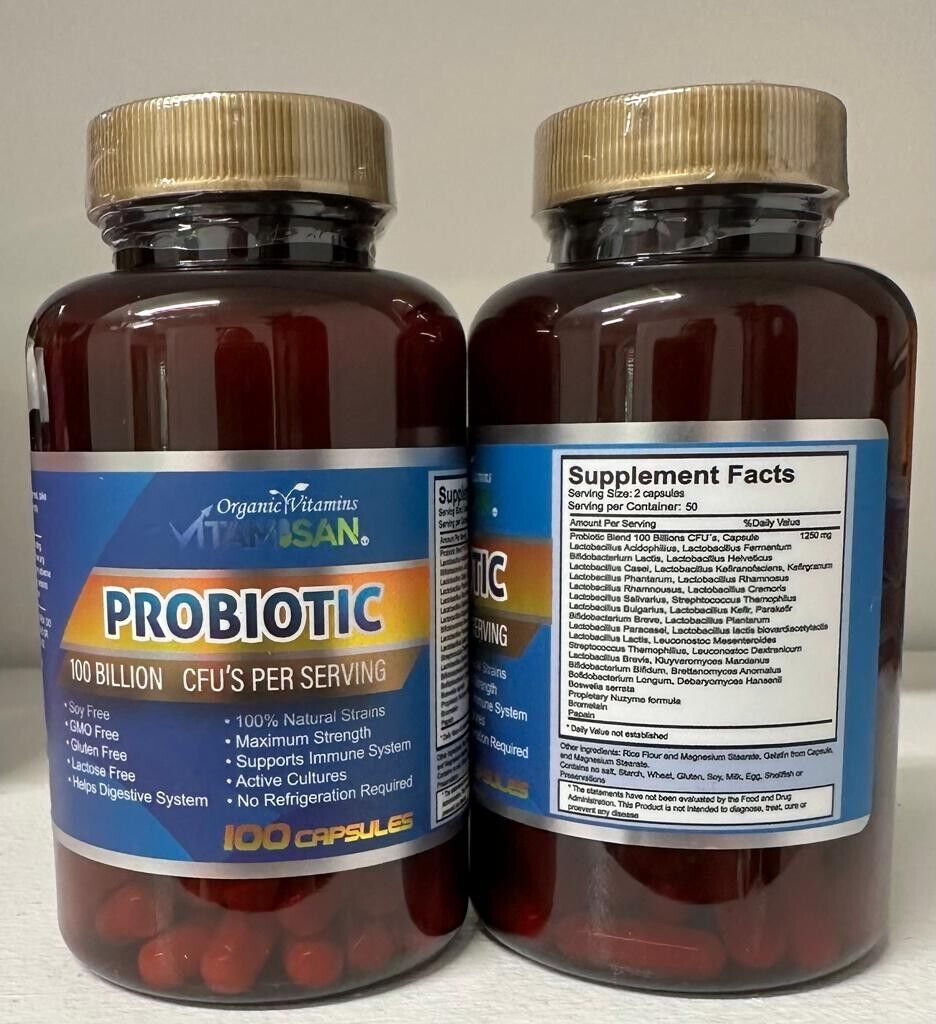100 Billion CFU Probiotics for Digestive Health