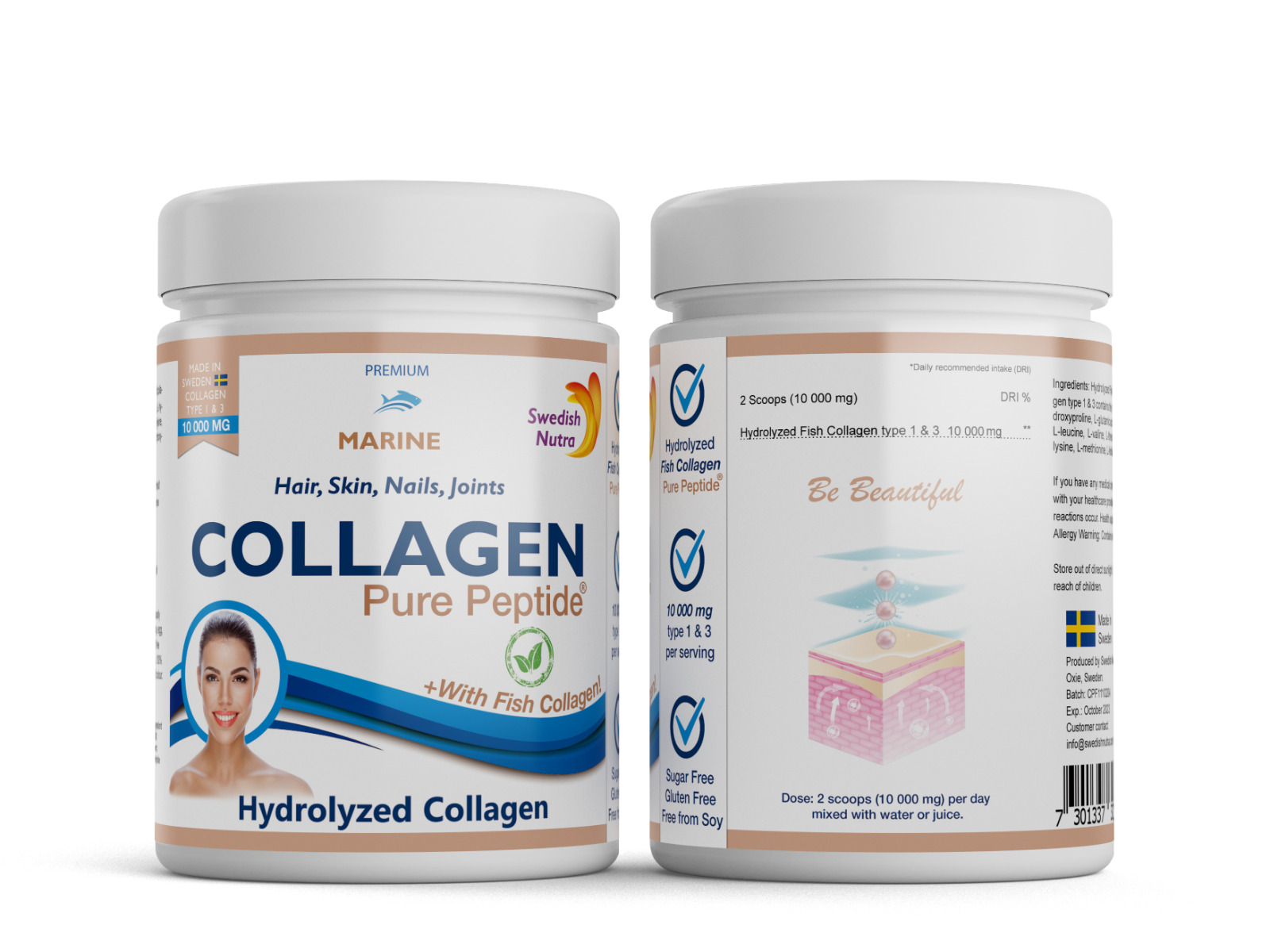 Swedish Nutra Pure Marine Collagen Powder 10000mg
