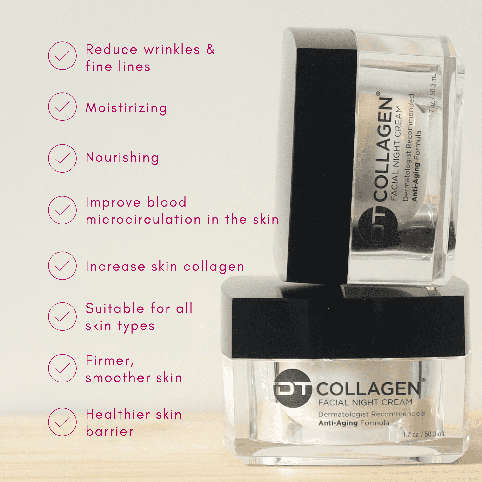 DT Collagen Night Cream for Wrinkle Reduction