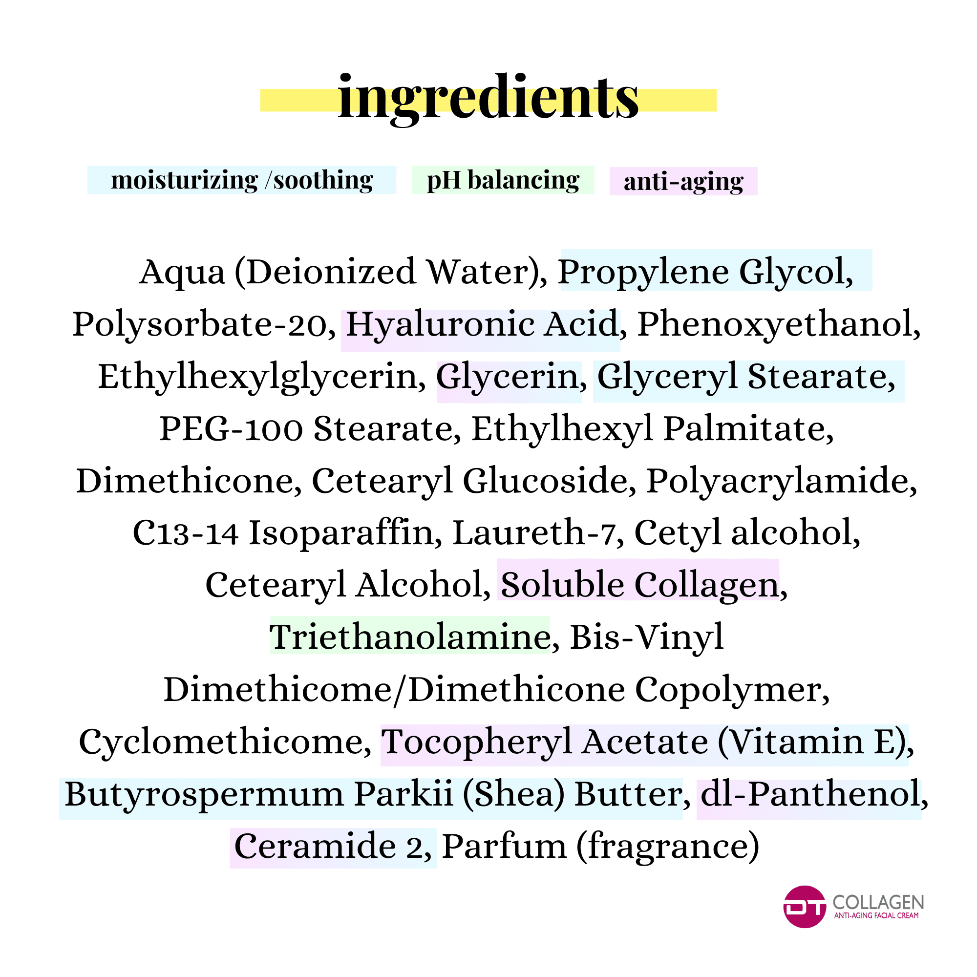 DT Collagen Night Cream for Wrinkle Reduction