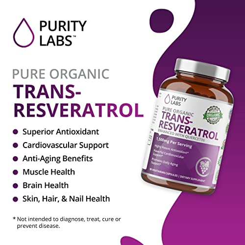 Pure Organic Trans-Resveratrol - Anti-Aging Vegan Capsules