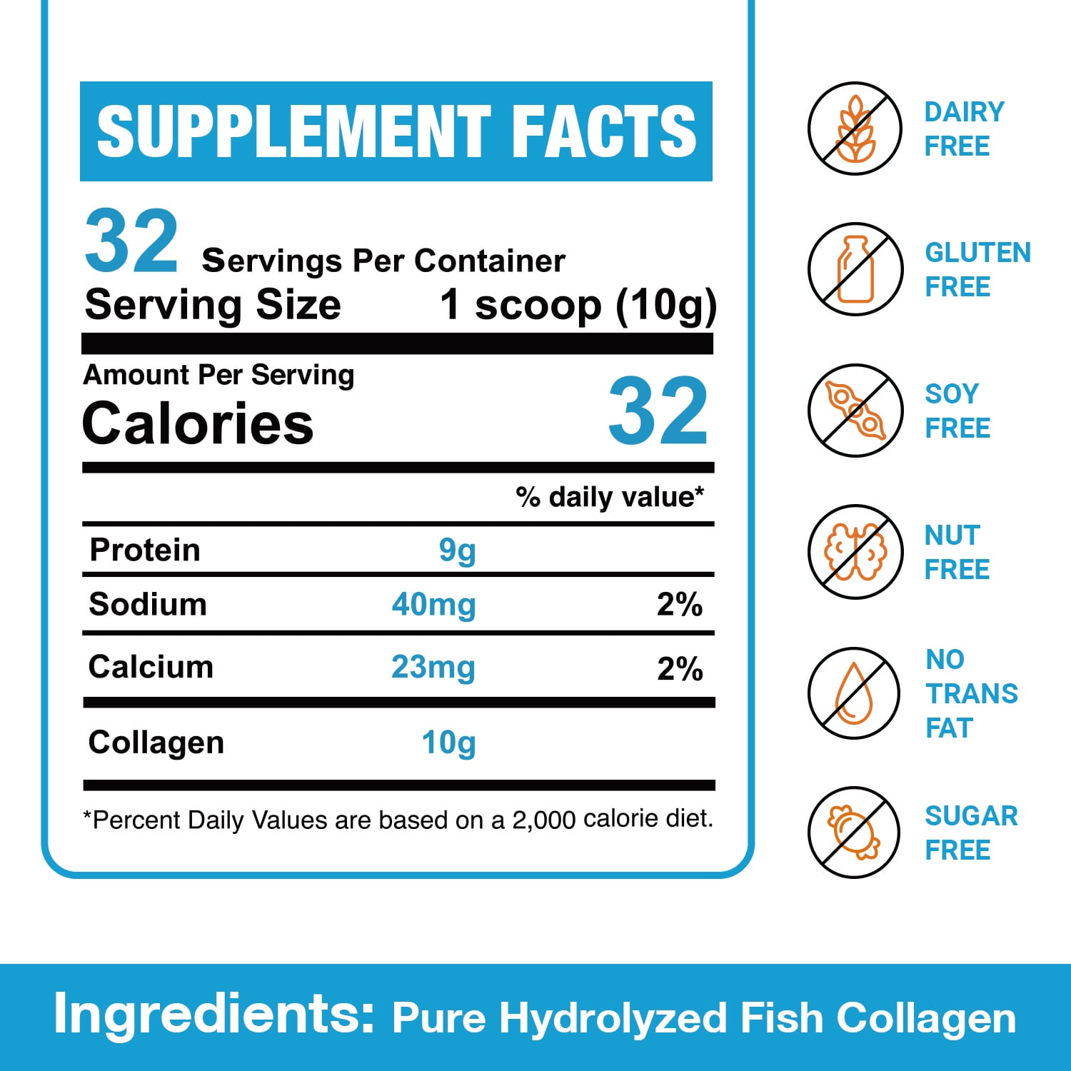 Zammex Unflavored Marine Collagen Powder 11.3oz