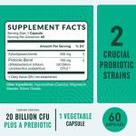 20 Billion CFU Probiotic for Gut Health 60ct
