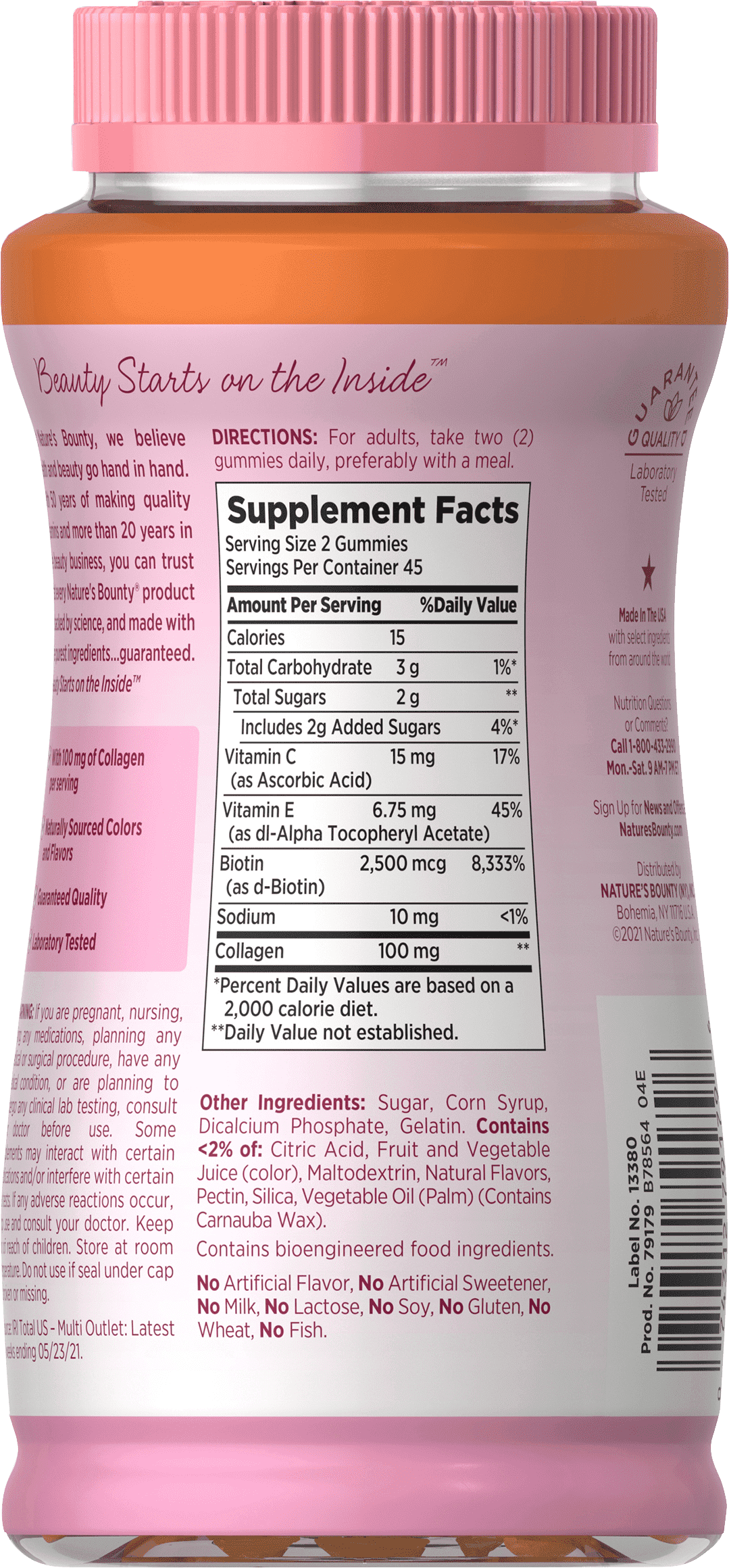 Nature's Bounty Collagen Biotin Gummies for Beauty