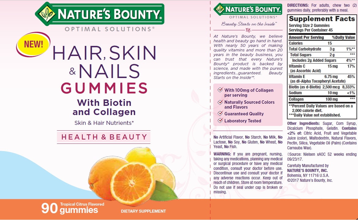 Nature's Bounty Collagen Biotin Gummies for Beauty