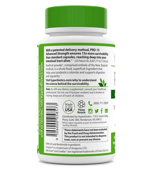 Hyperbiotics PRO-15 Advanced Probiotics with Kiwifruit