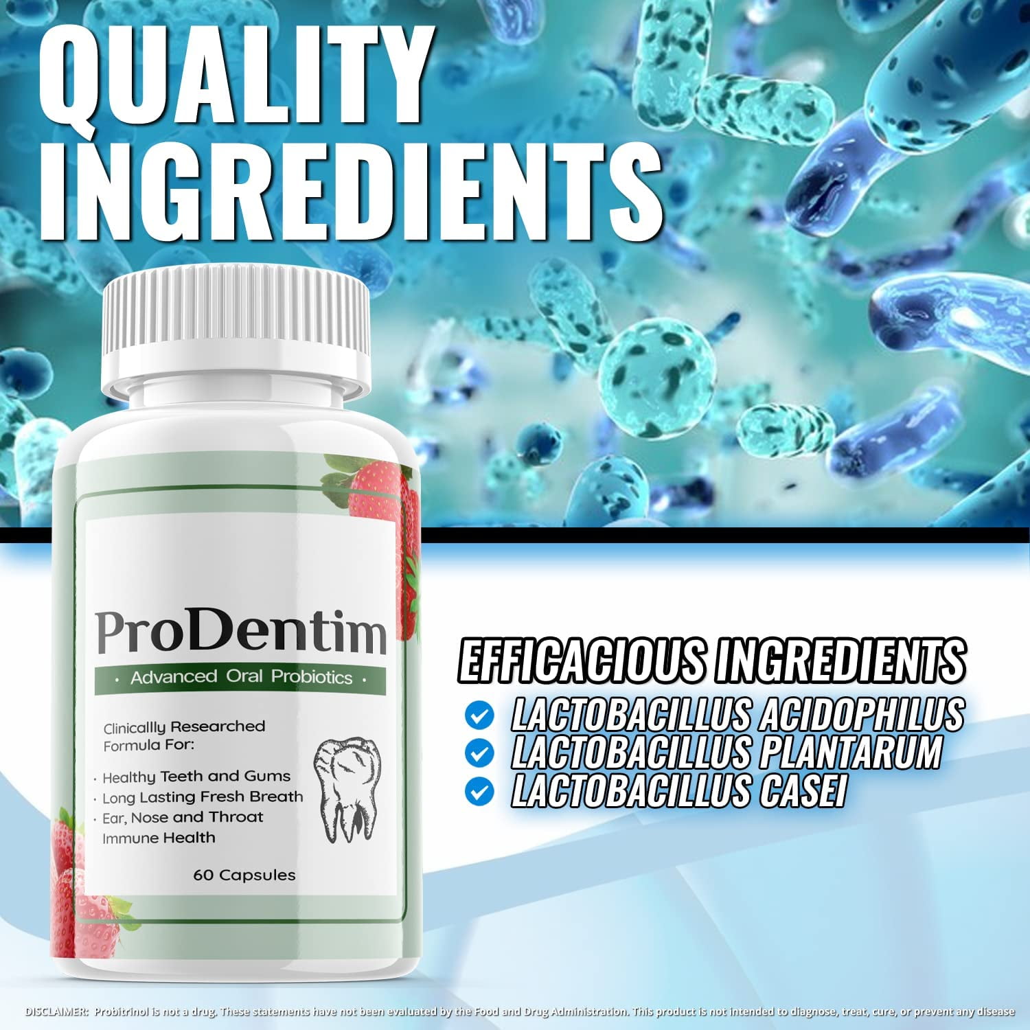 ProDentim Oral Probiotics for Healthy Smile - 120 Caps