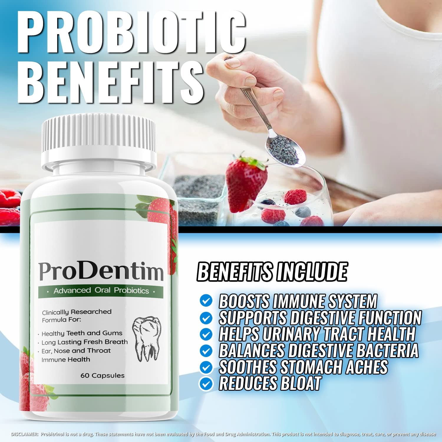 ProDentim Oral Probiotics for Healthy Smile - 120 Caps
